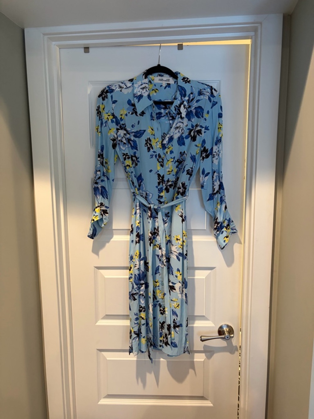 Diane von Furstenberg Light Blue Floral Button Shirt